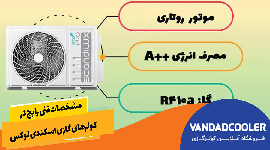 مشخصات فنی رایج در کولرهای گازی اسکندی لوکس
